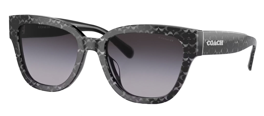 Coach HC 8379U 52208G Butterfly Plastic Grey Sunglasses with Grey Gradient Lens