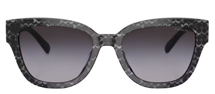 Coach HC 8379U 52208G Butterfly Plastic Grey Sunglasses with Grey Gradient Lens