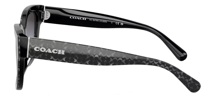 Coach HC 8379U 52208G Butterfly Plastic Grey Sunglasses with Grey Gradient Lens