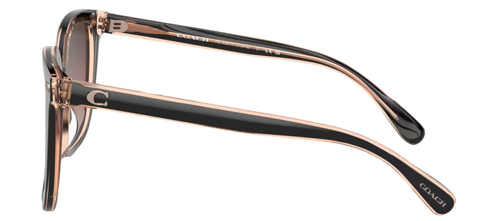 Coach HC 8381U 5.78E+05 Square Plastic Black Sunglasses with Purple Gradient Lens