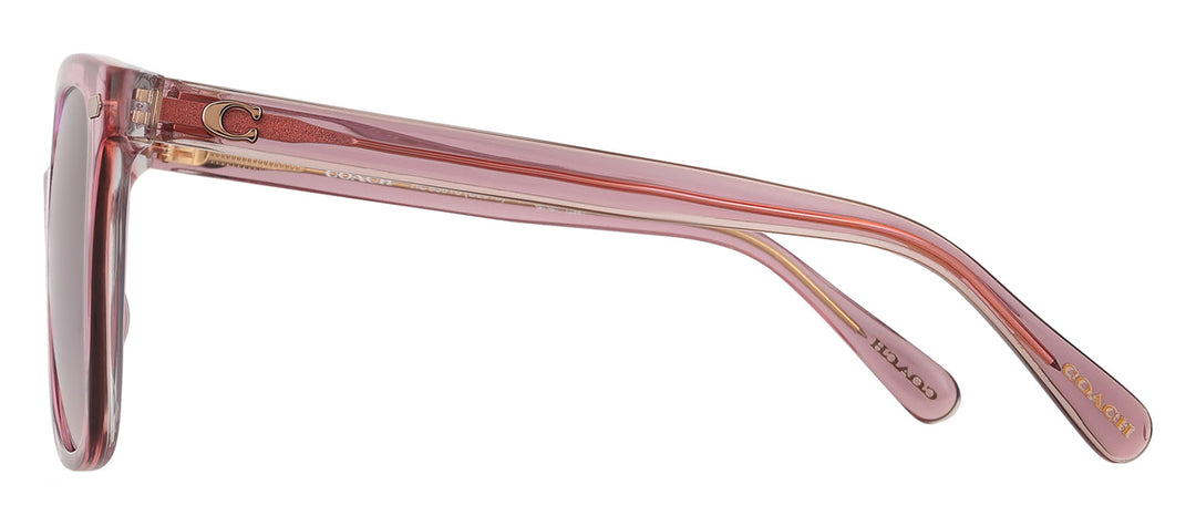 Coach HC 8381U 57820J Square Plastic Pink Sunglasses with Blue Gradient Lens