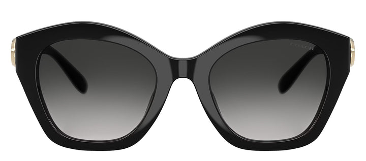 Coach HC 8421U 50023C Irregular Plastic Black Sunglasses with Grey Gradient Lens