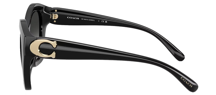 Coach HC 8421U 50023C Irregular Plastic Black Sunglasses with Grey Gradient Lens