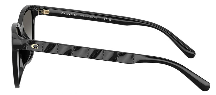 Coach HC 8429D 50023C Square Plastic Black Sunglasses with Grey Gradient Lens
