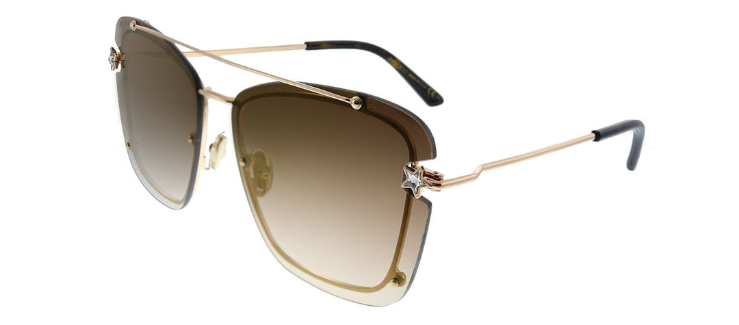 Jimmy Choo JC AMBRA/S DDB JL Rectangle Metal Gold Sunglasses with Brown Lens