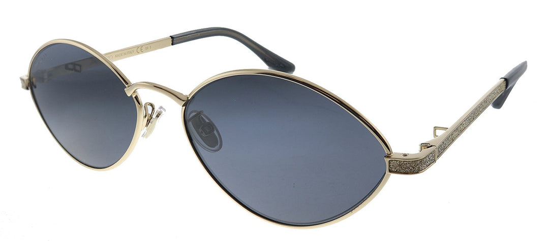 Jimmy Choo JC Sonny/S 2F7 Oval Metal Gold Sunglasses with Grey Lens