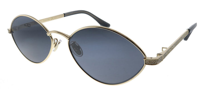 Jimmy Choo JC Sonny/S 2F7 Oval Metal Gold Sunglasses with Grey Lens