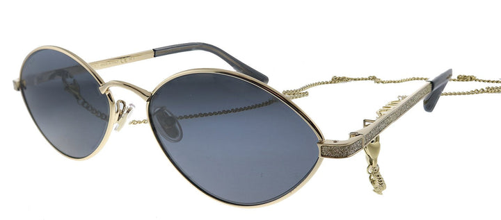 Jimmy Choo JC Sonny/S 2F7 Oval Metal Gold Sunglasses with Grey Lens