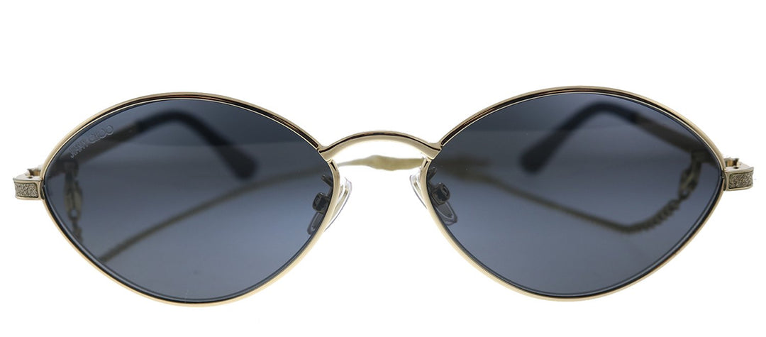 Jimmy Choo JC Sonny/S 2F7 Oval Metal Gold Sunglasses with Grey Lens
