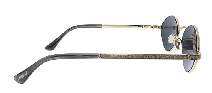 Jimmy Choo JC Sonny/S 2F7 Oval Metal Gold Sunglasses with Grey Lens