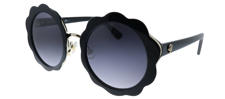 Kate Spade New York KS KARRIE/S 807 9O Round Plastic Black Sunglasses with Grey Gradient Lens