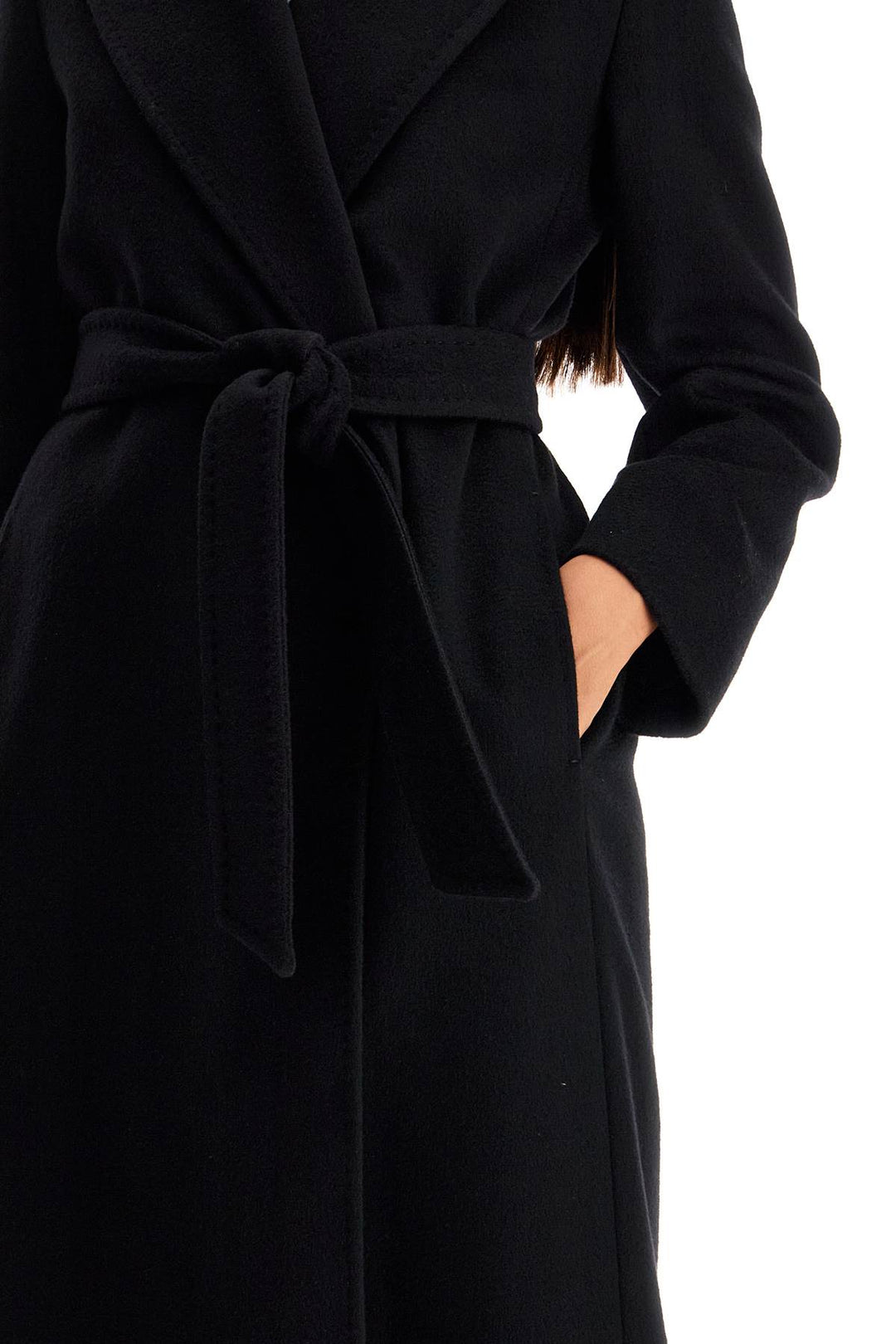 Max Mara Studio Long Woolen Dressing Gown Coat