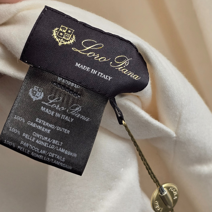 Loro Piana White Cashmere Lightweight Coat