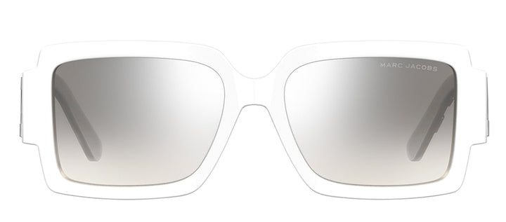 Marc Jacobs MARC 693/S HYM_IC Rectangle Plastic White Sunglasses with Grey Mirror Lens