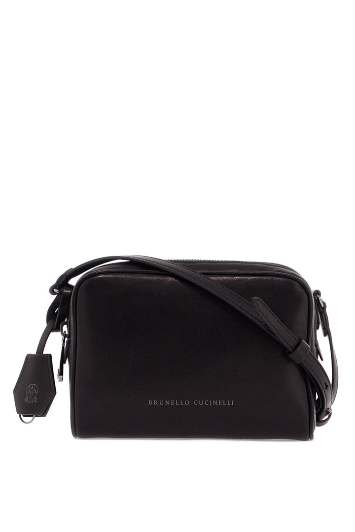 Brunello Cucinelli Mini Leather Boston Crossbody Bag With Shoulder Strap