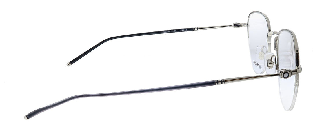 Montblanc MB 0129O 003 Round Metal Silver Eyeglasses with Demo Lens