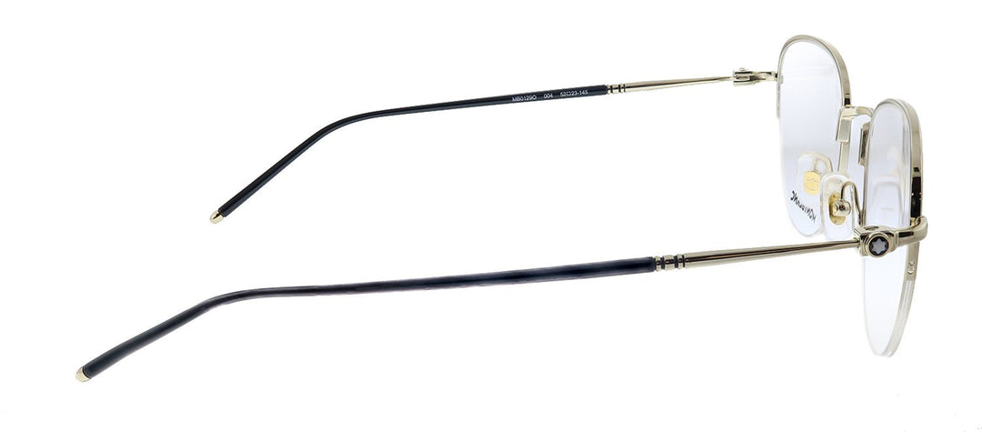 Montblanc MB 0129O 004 Round Metal Gold Eyeglasses with Demo Lens