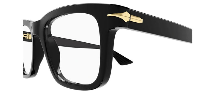 MontBlanc MB 0266O 001 Rectangle Plastic Black Eyeglasses with Logo Stamped Demo Lenses