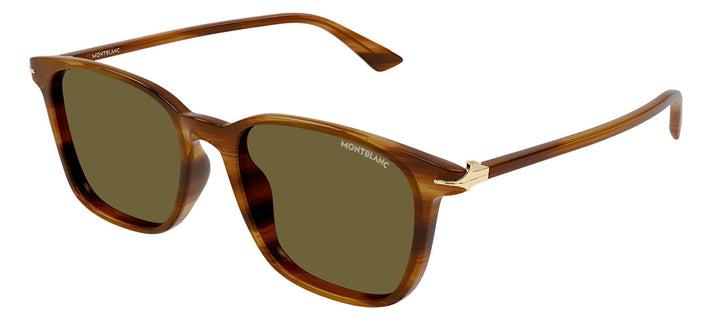 Mont Blanc MB 0338S 004 Square Plastic Brown Sunglasses with Brown Lens