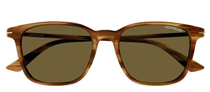Mont Blanc MB 0338S 004 Square Plastic Brown Sunglasses with Brown Lens