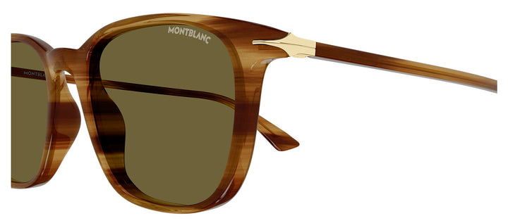 Mont Blanc MB 0338S 004 Square Plastic Brown Sunglasses with Brown Lens