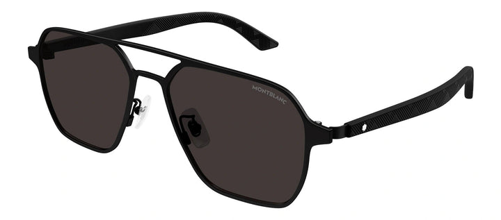 MontBlanc EXTREME MB 0360S 001 Pilot Metal Black Sunglasses with Grey Lens