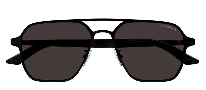 MontBlanc EXTREME MB 0360S 001 Pilot Metal Black Sunglasses with Grey Lens