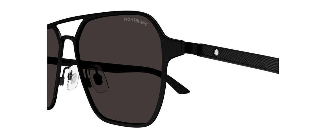 MontBlanc EXTREME MB 0360S 001 Pilot Metal Black Sunglasses with Grey Lens