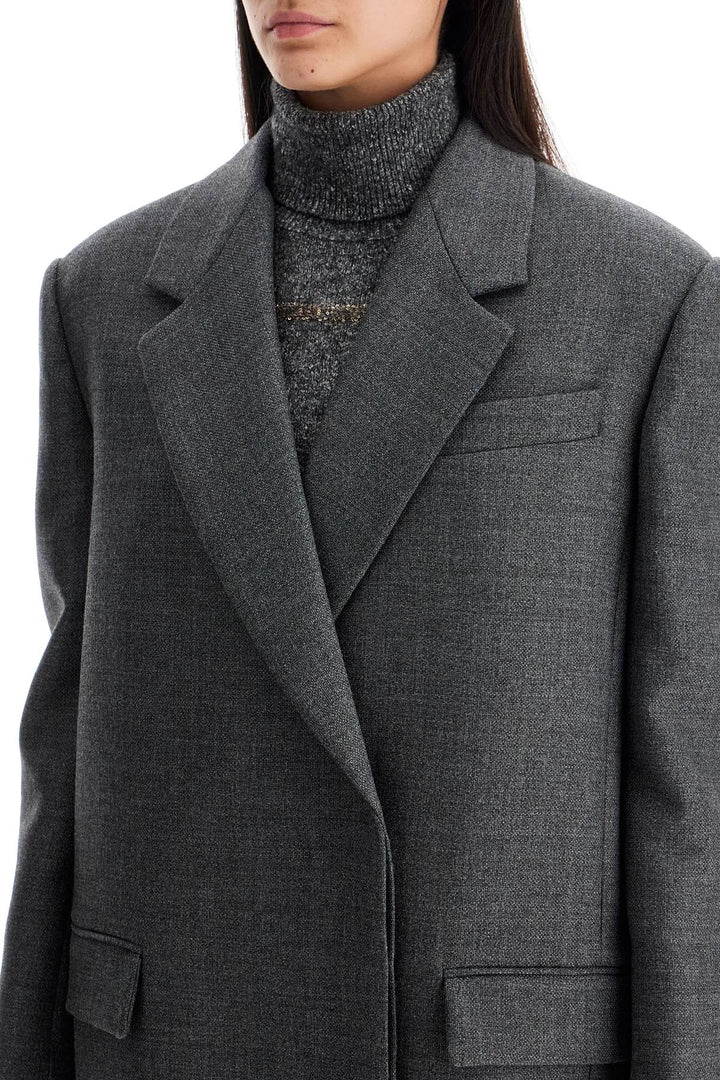 Brunello Cucinelli Woolen Overcoat In Canvas Fabric