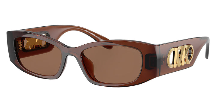 Michael Kors RHODES MK 2243U 402173 Irregular Plastic Brown Sunglasses with Brown Lens