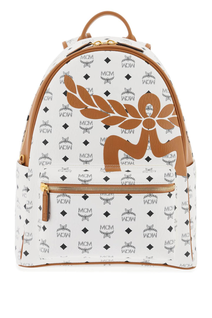 Mcm Medium Stark Backpack In Mega Laurel Visetos