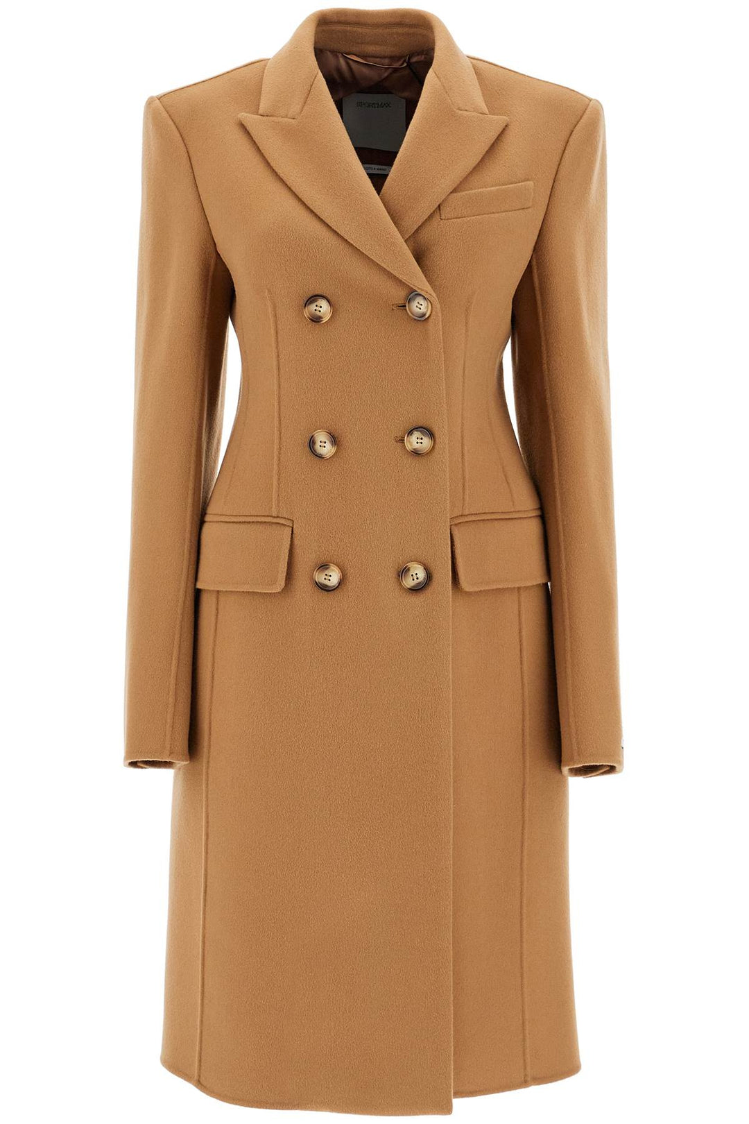 Sportmax Double-Breasted Virgin Wool Coat