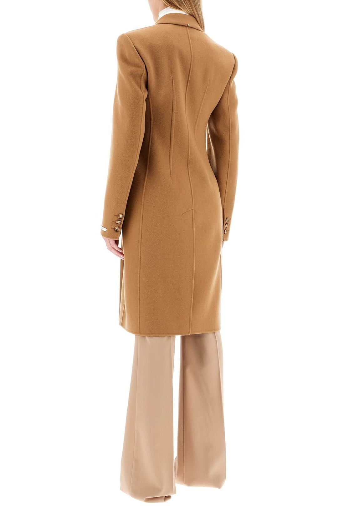 Sportmax Double-Breasted Virgin Wool Coat