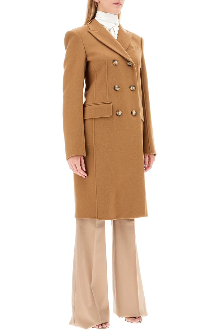 Sportmax Double-Breasted Virgin Wool Coat