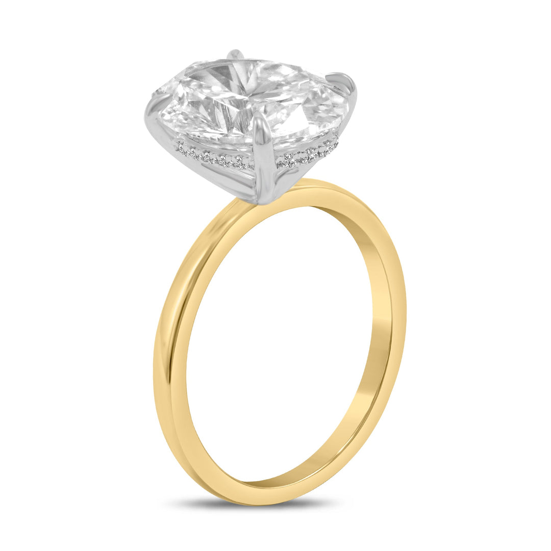 4.15 Carat Diamond Ring Lab Grown Set In 2-Tone 18K White And Yellow Gold