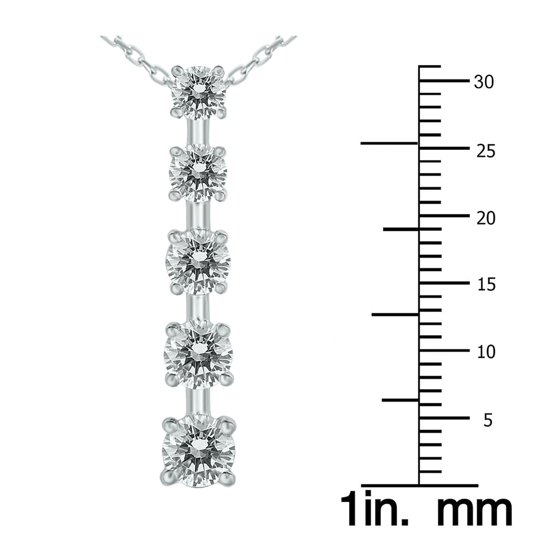 1 1/2 Carat Tw Diamond Journey Pendant In 14K White Gold