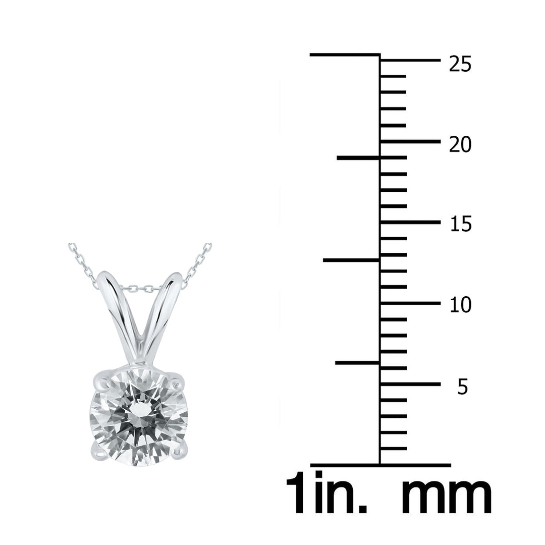 Igi Certified 1 Carat Diamond Solitaire Pendant In 14K White Gold (J-K Color, I2-I3 Clarity)