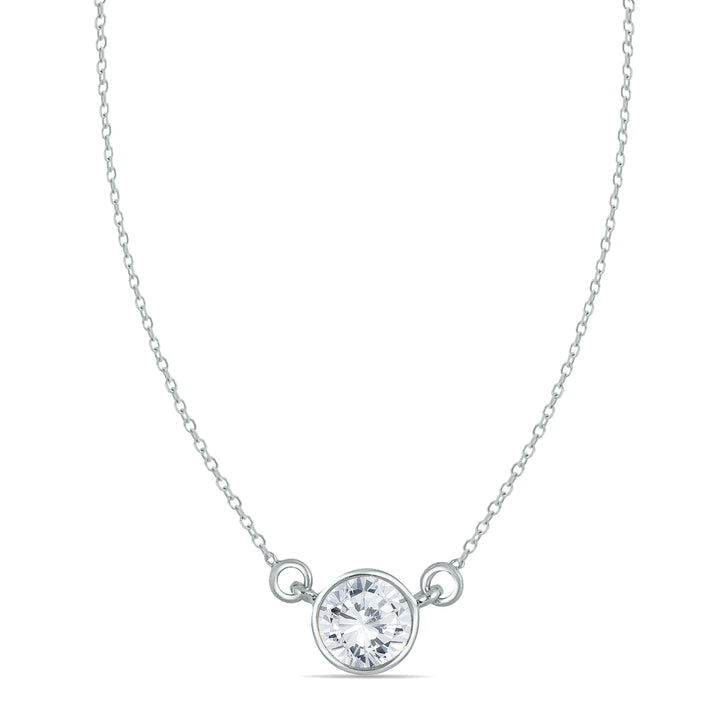 3/4 Carat Tw Diamond Bezel Pendant In 14K White Gold