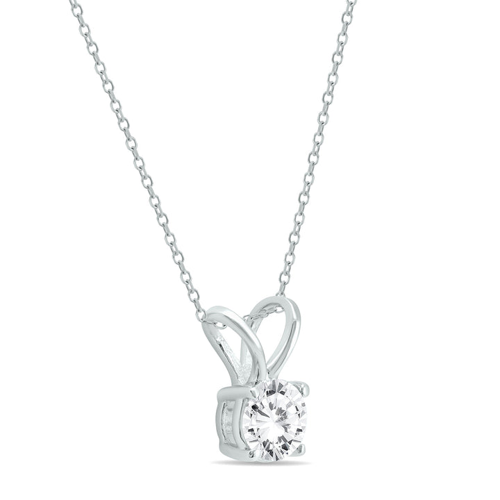 Premium Quality - 1 Carat Diamond Solitaire Pendant In 14K White Gold (E-F Color, Si1-Si2 Clarity)