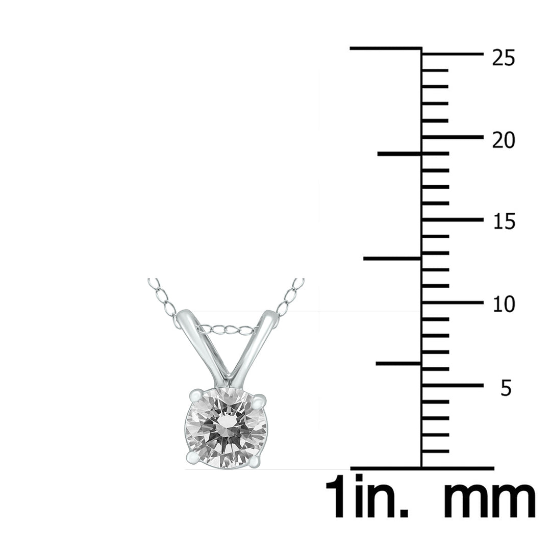 1/3 Carat Round Diamond Solitaire Pendant In 14K White Gold