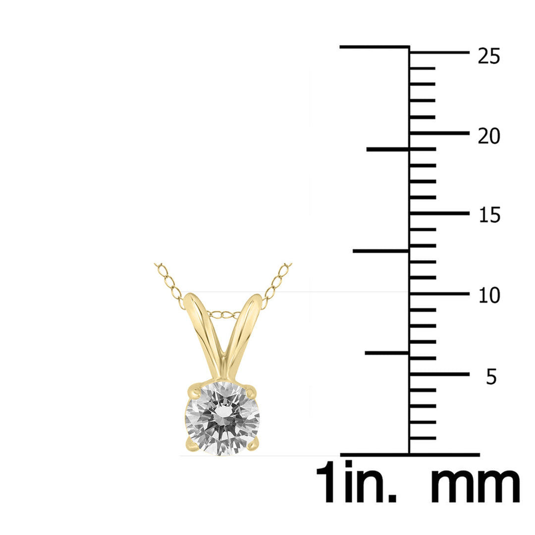 3/8 Carat Diamond Solitaire Pendant In 14K Yellow Gold (L-M Color, I2-I3 Clarity)