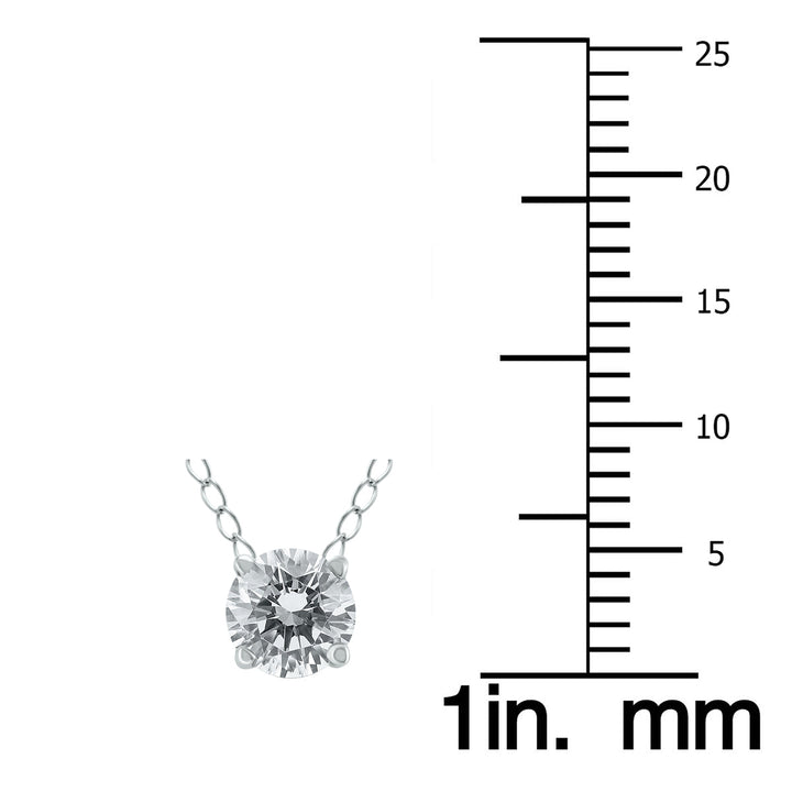 1/2 Carat Floating Round Diamond Solitaire Necklace In 14K White Gold (J-K-L, I2-I3)