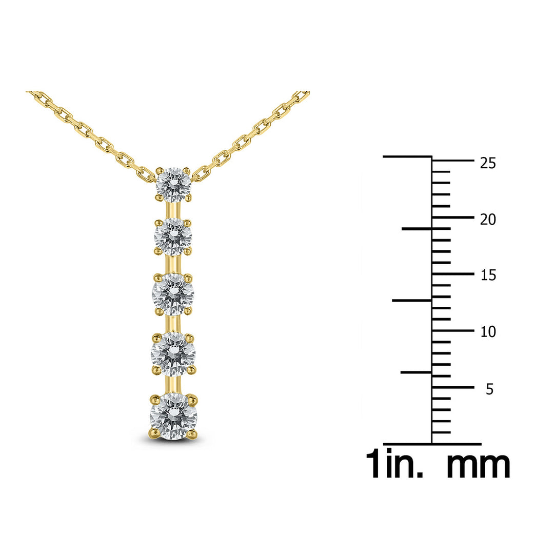 1/2 Carat Tw Diamond Journey Pendant In 14K Yellow Gold