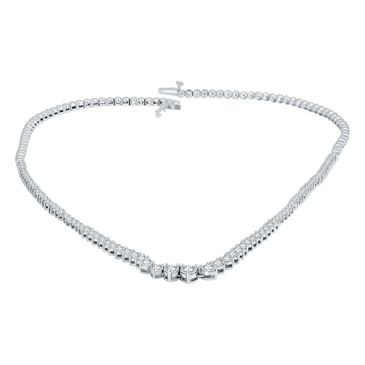 5 Carat Tw Graduated Diamond Tennis Necklace In 14K White Gold