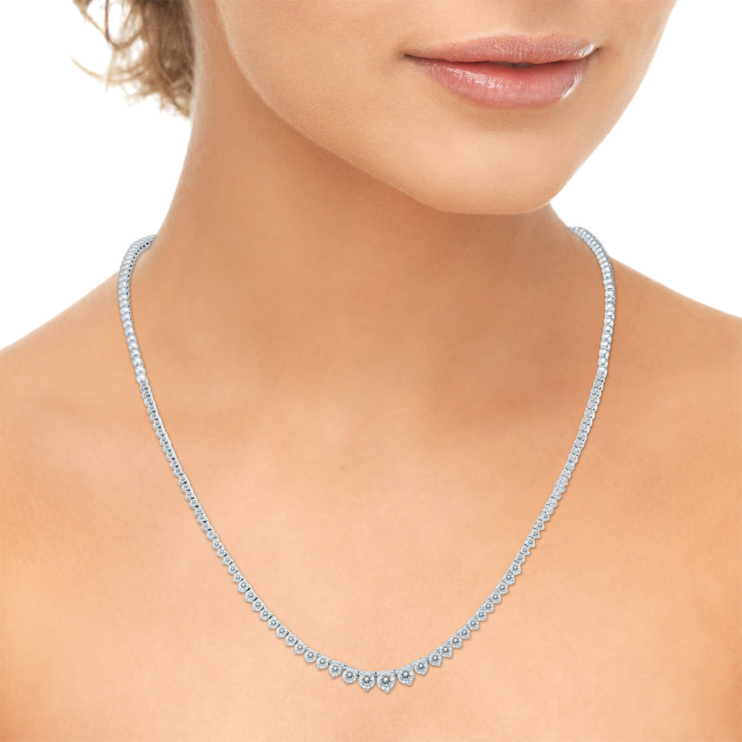 5 Carat Tw Graduated Diamond Tennis Necklace In 14K White Gold