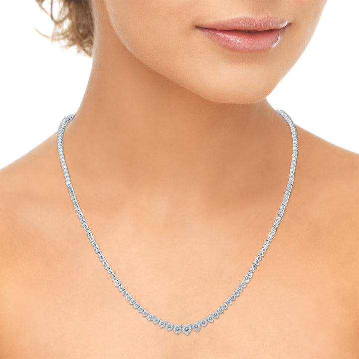 5 Carat Tw Graduated Diamond Tennis Necklace In 14K White Gold