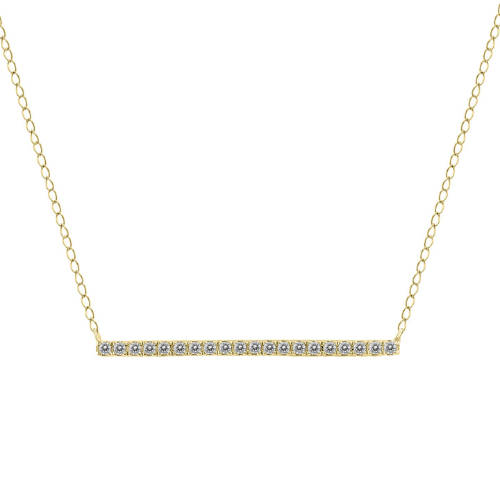 1/5 Carat Tw Diamond Bar Necklace In 10K Yellow Gold