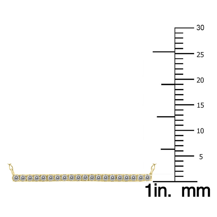 1/5 Carat Tw Diamond Bar Necklace In 10K Yellow Gold