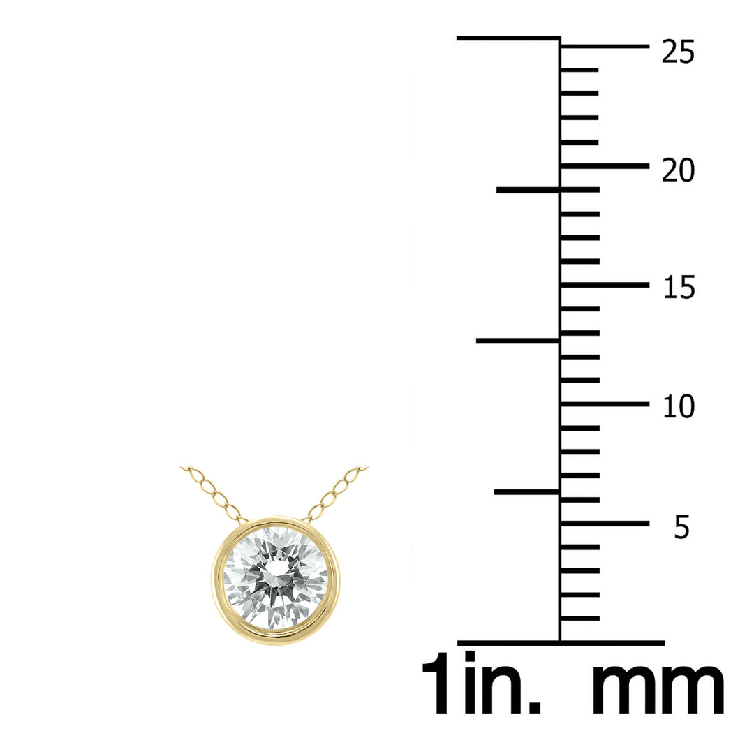 1/3 Carat Diamond Bezel Pendant In 14K Yellow Gold