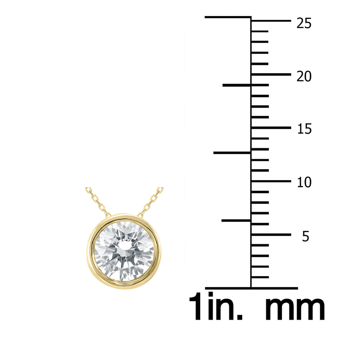 3/4 Carat Diamond Bezel Pendant In 14K Yellow Gold